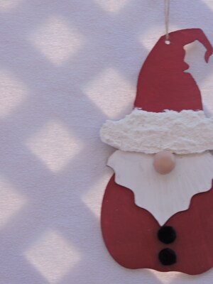 gnome santa ornaments, gnome ornaments, Christmas ornaments, holiday ornaments, Christmas wall hanging - image1